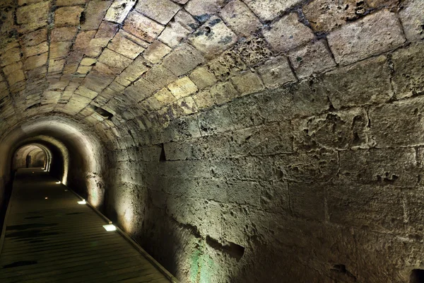 Templar Tunnel in Acco — Stock Photo, Image