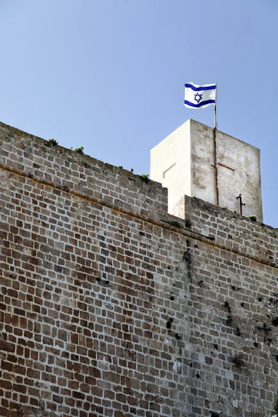 Fort & Israels flagga — Stockfoto