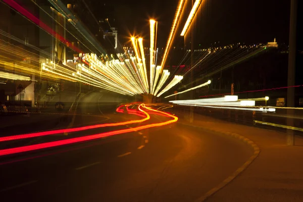 Zoom bulaşmış şehir ışıkları — Stok fotoğraf