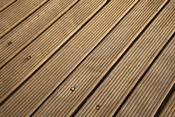 Diagonale houten dek — Stockfoto