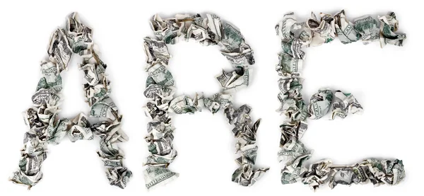Are - Crimped 100 dollar Bills — Stock Photo, Image