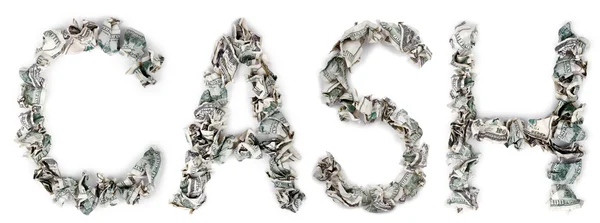 Cash - Crimped 100 dollar Bills — Stock Photo, Image
