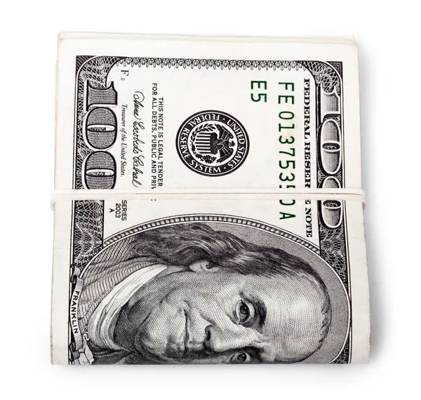 Folded 100 US Bills — Stock Photo, Image