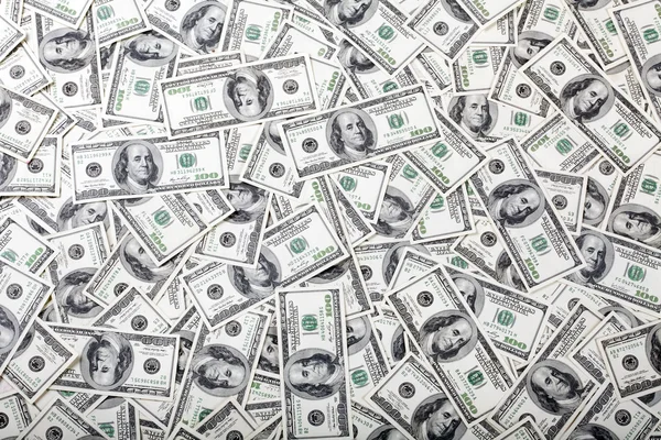 One Hundred Dollar Bills Background - Mess — Stock Photo, Image