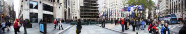 Rockefeller plaza christmans ağaç panorama manhattan new york ny