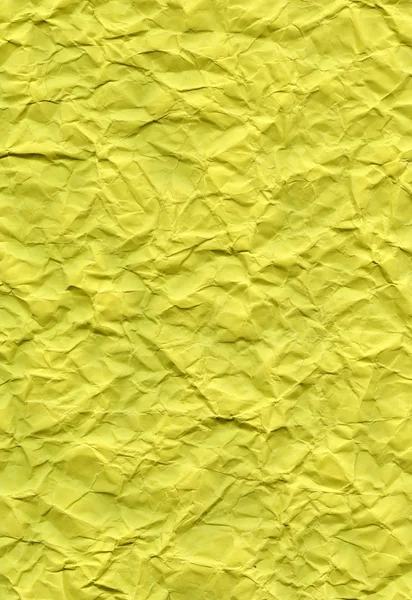 Papel de fibra amarelo brilhante - amassado — Fotografia de Stock