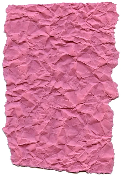 Pink Fiber Paper - Crumpled with Torn Edges — Stock Photo, Image