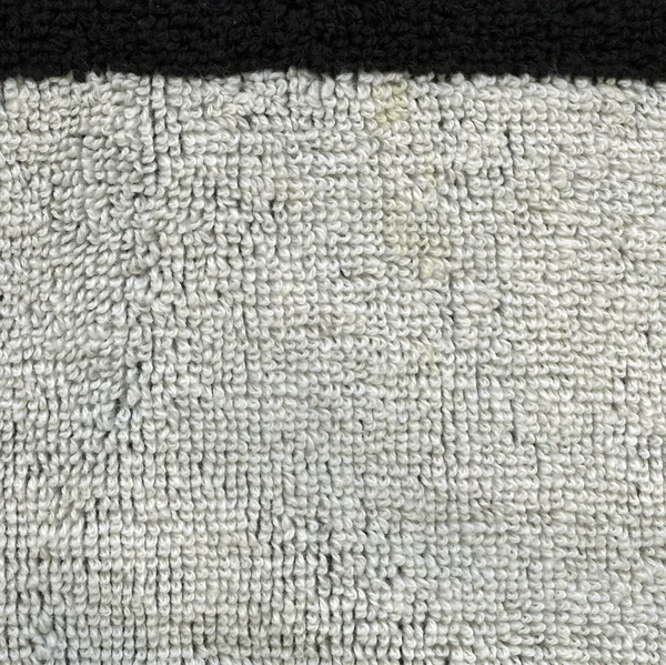 Doek Texture - witte handdoek & Black Stripe — Stockfoto