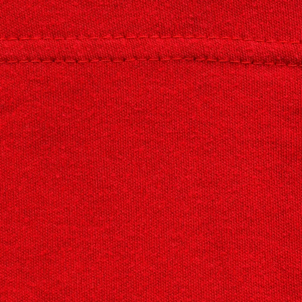 Tessuto di cotone Texture - Rosso con cuciture — Foto Stock