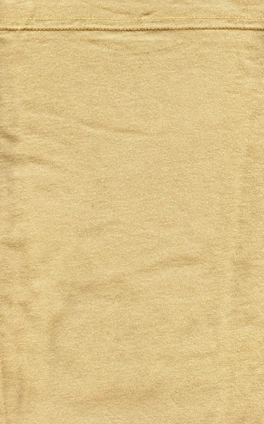 Cotton Fabric Texture - Beige with Seam — Stock Photo, Image