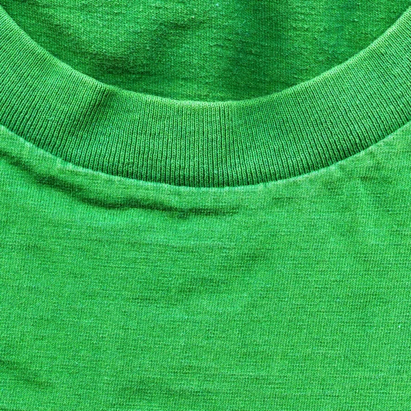 Cotton Fabric Texture - Bright Green with Collar — Stock Photo, Image