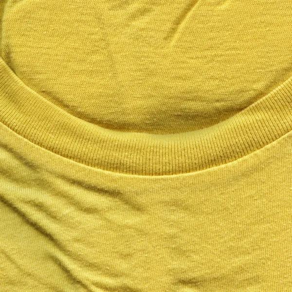 Cotton Fabric Texture - Bright Yellow with Collar — Stock Photo, Image