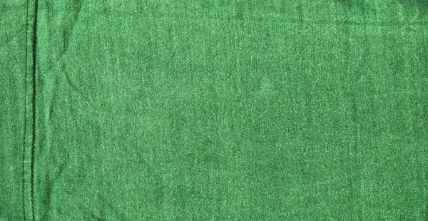Pamuklu kumaş dokusu - dikişleri ile yeşil — Stok fotoğraf
