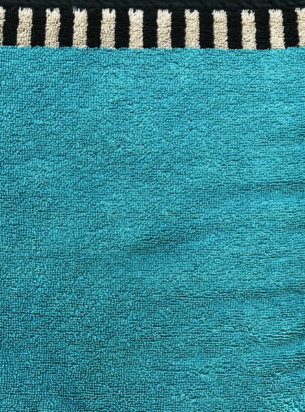 Cotton Fabric Texture - Aqua with Black & White Stripes — Stock Photo, Image