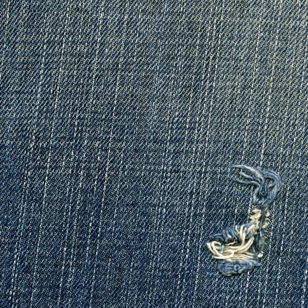 Denim Fabric Texture - Ripped Worn Out Blue — Stock Photo, Image