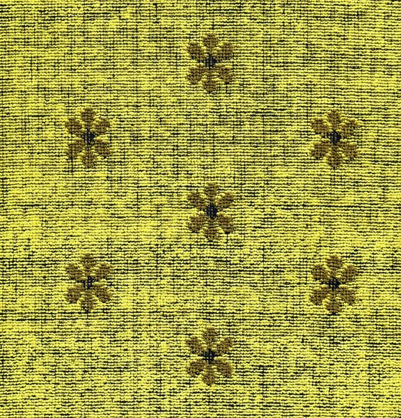 Texture en tissu de coton jaune avec motifs kaki XXXXL — Photo