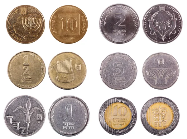 Monedas israelíes - Frontal —  Fotos de Stock