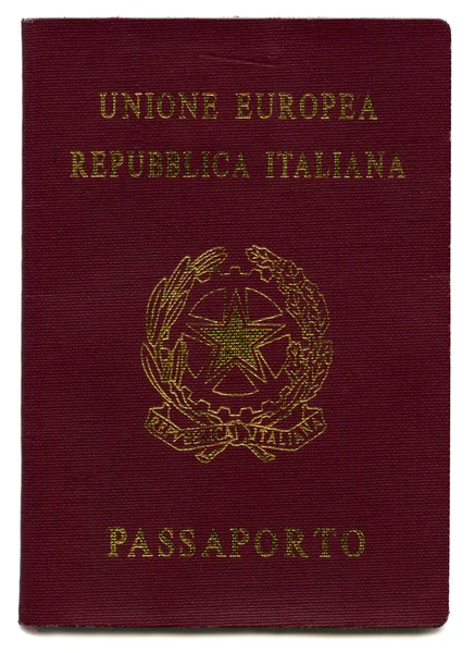 Passaporte italiano isolado — Fotografia de Stock