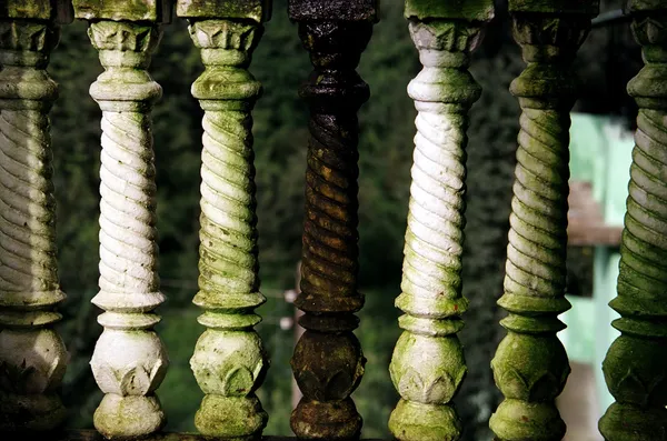 White to Green Porch Banister Pillars