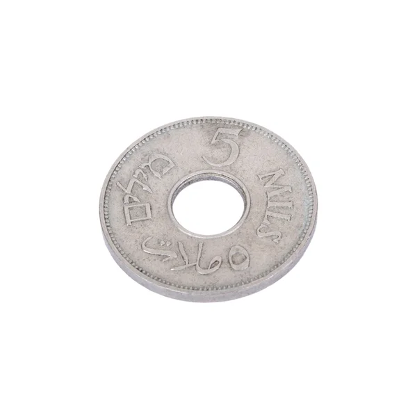 Isolated Palestine 5 Mils Coin — Stock Photo, Image