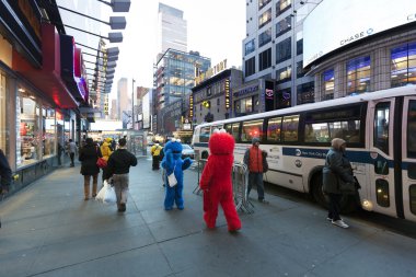 Elmo and Cookie Monster on 42nd Street Manhattan New-York clipart