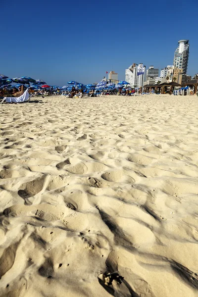 Tel aviv strand und hotel strip — Stockfoto