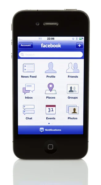 Isoliertes iphone 4 - facebook — Stockfoto