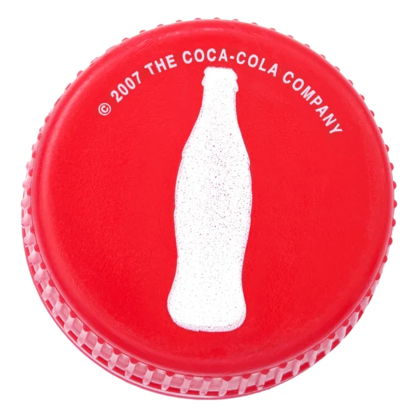 Кока-Кола пластиковая крышка — стоковое фото