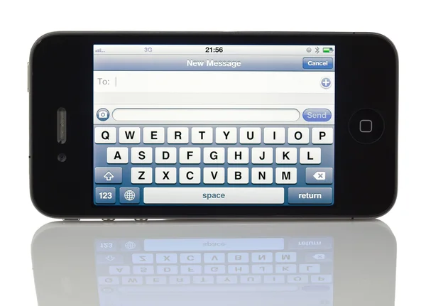 Изолированный iPhone 4 - Новое сообщение — стоковое фото