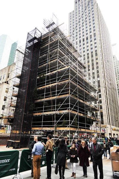 Rockefeller center campanha árvore manhattan new york ny — Fotografia de Stock