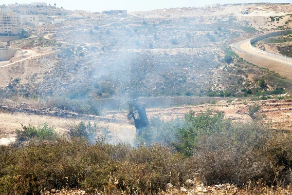 Požár v palestinské oblasti zeď — Stock fotografie