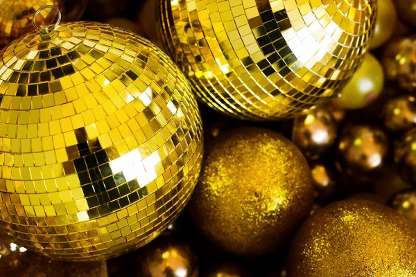 Golden christmas ball background. Luxury New Year concept — Stock Photo, Image