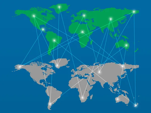 Moderne globe verbindingen netwerk ontwerp, vectorillustratie — Stockvector
