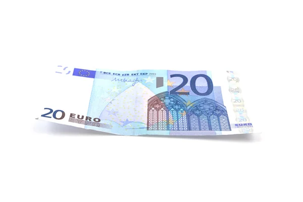 Papel euro sobre fundo branco — Fotografia de Stock
