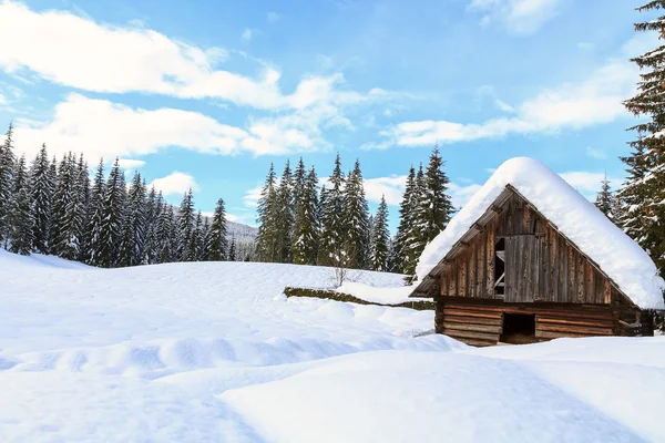 Besneeuwde landschap in de bergen — Stockfoto