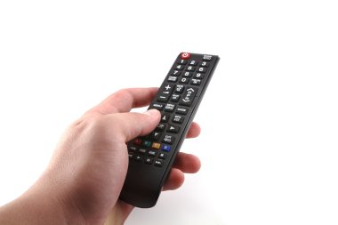 Beyaz arkaplanda TV uzaktan kumandası
