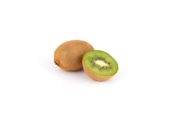 Rijp Smakelijke Kiwi Heel Gesneden Helft Favoriete Fruit Gezond Voedsel — Stockfoto