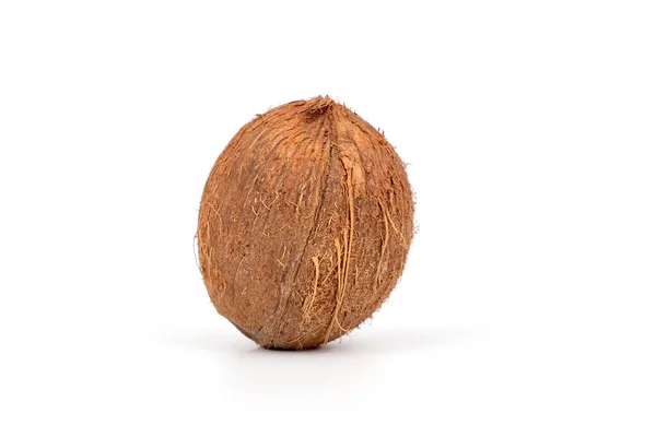 Fresh Tasty Coconuts Whole Healthy Fruit Close Isolated White Background — Stock Photo, Image