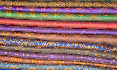 Closed up of silk cloth layer texture