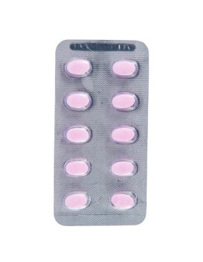 şeffaf blister kutu içinde pembe tablet