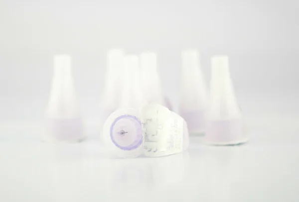 Agulhas descartáveis para caneta de insulina — Fotografia de Stock