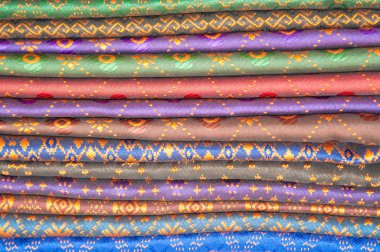 Closed up of silk cloth layer texture