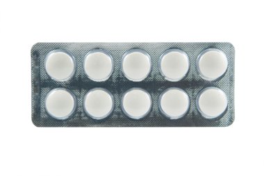 Beyaz tıp tablet şeffaf blister kutu içinde
