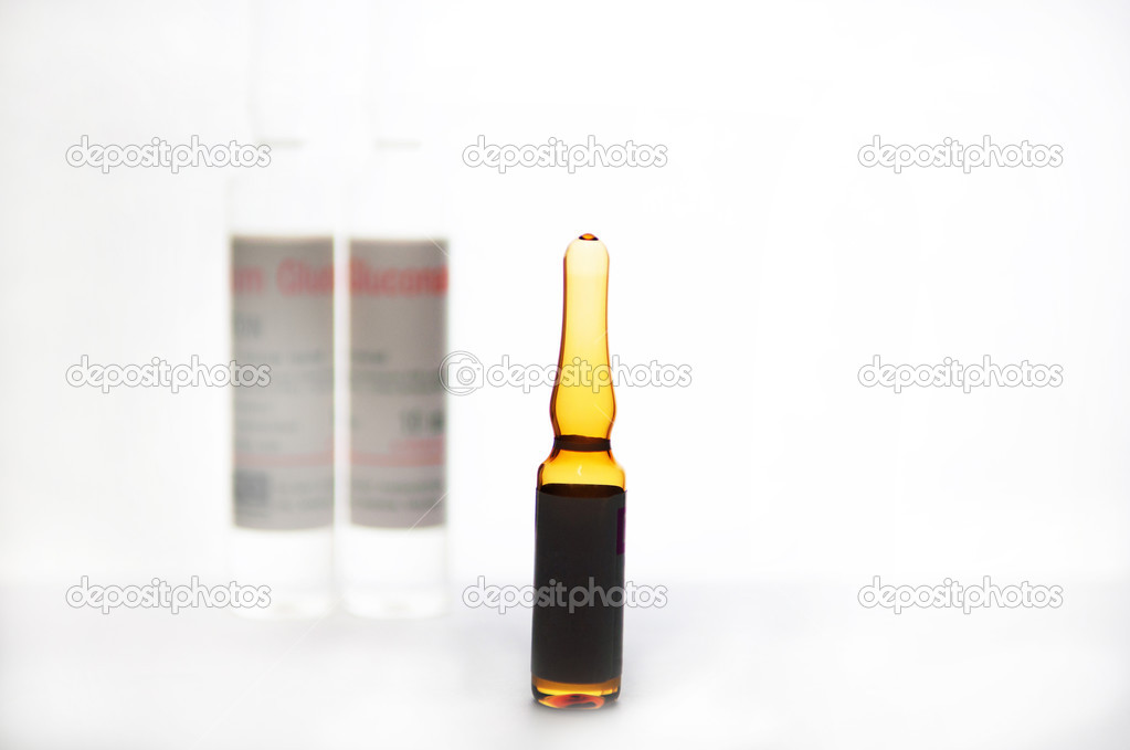 Silhouette of injection ampule show medicine concept