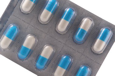 mavi ve beyaz şeffaf blister kutu kapsül