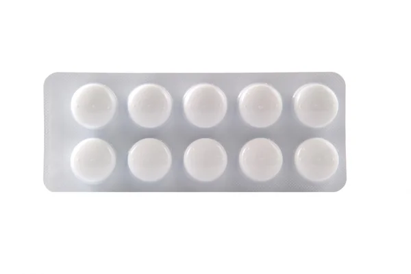 White blister pack on white background — Stock Photo, Image