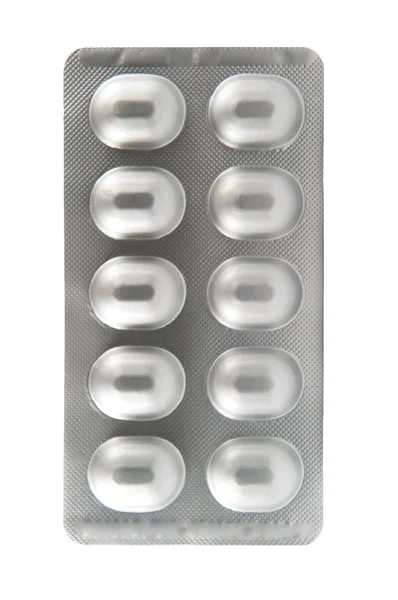 Blister de aluminio mostrar fondo de textura de la medicina —  Fotos de Stock