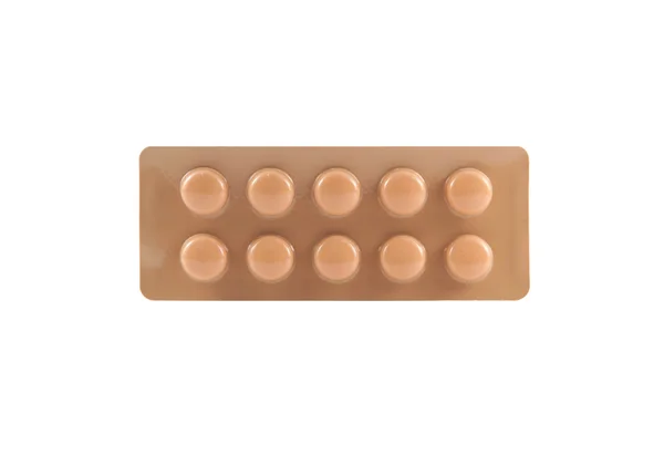 Closed up brown blister pack — Stock Photo, Image