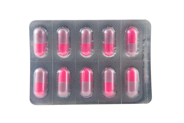 Capsule in transparent blister pack show medicine concept — Stock Photo, Image