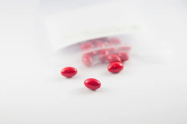 Medicine tablet in dispensing plastic bag from hospital — Stock Photo, Image